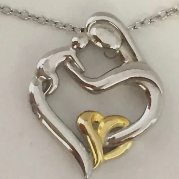 Giani Bernini Mother And Child Heart 925 Sterling Silver Pendant with Chain NWT - Picture 7 of 7